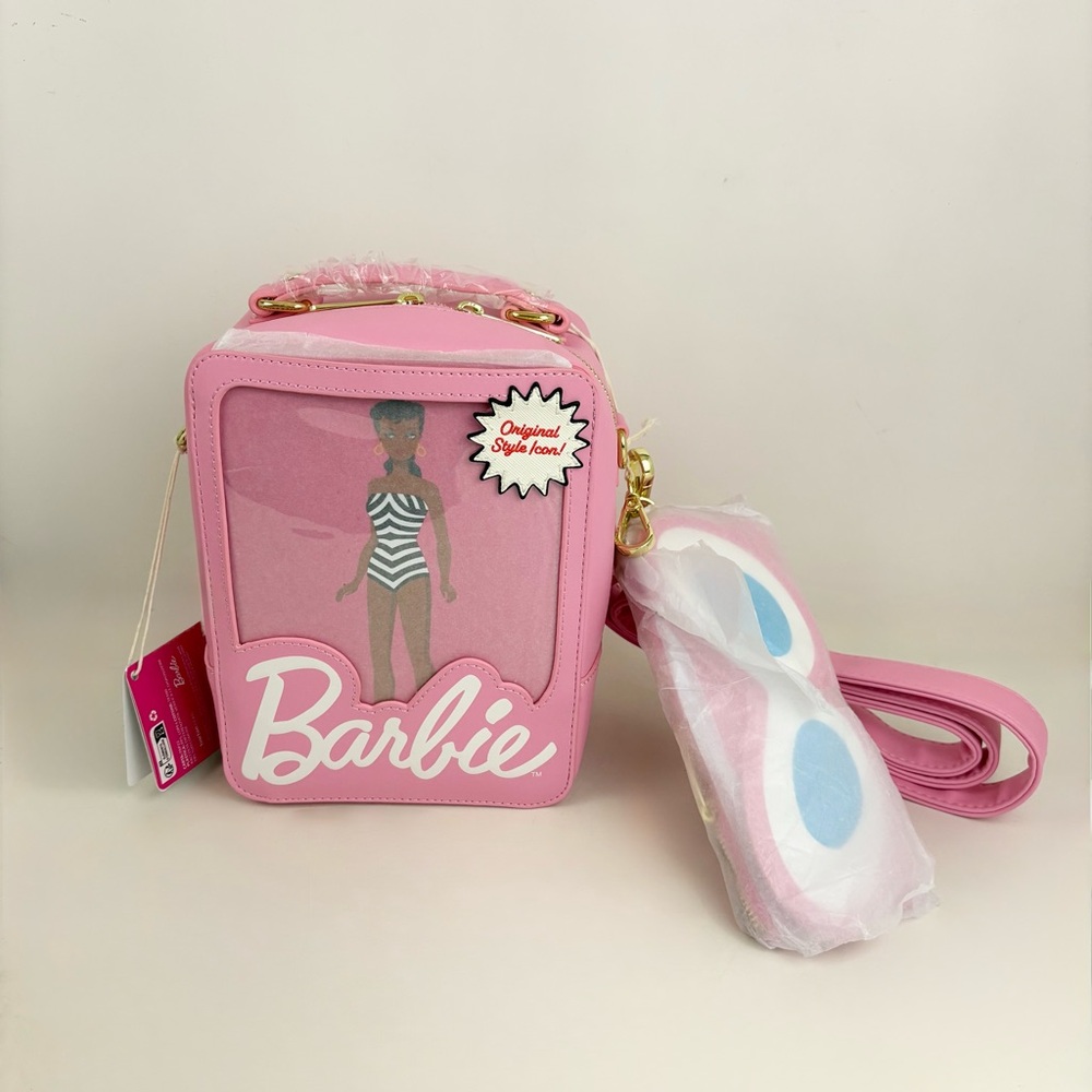 Loungefly Barbie 65th Anniversary Hard Tag Crossbody Bag New With Tags - Picture 4 of 16